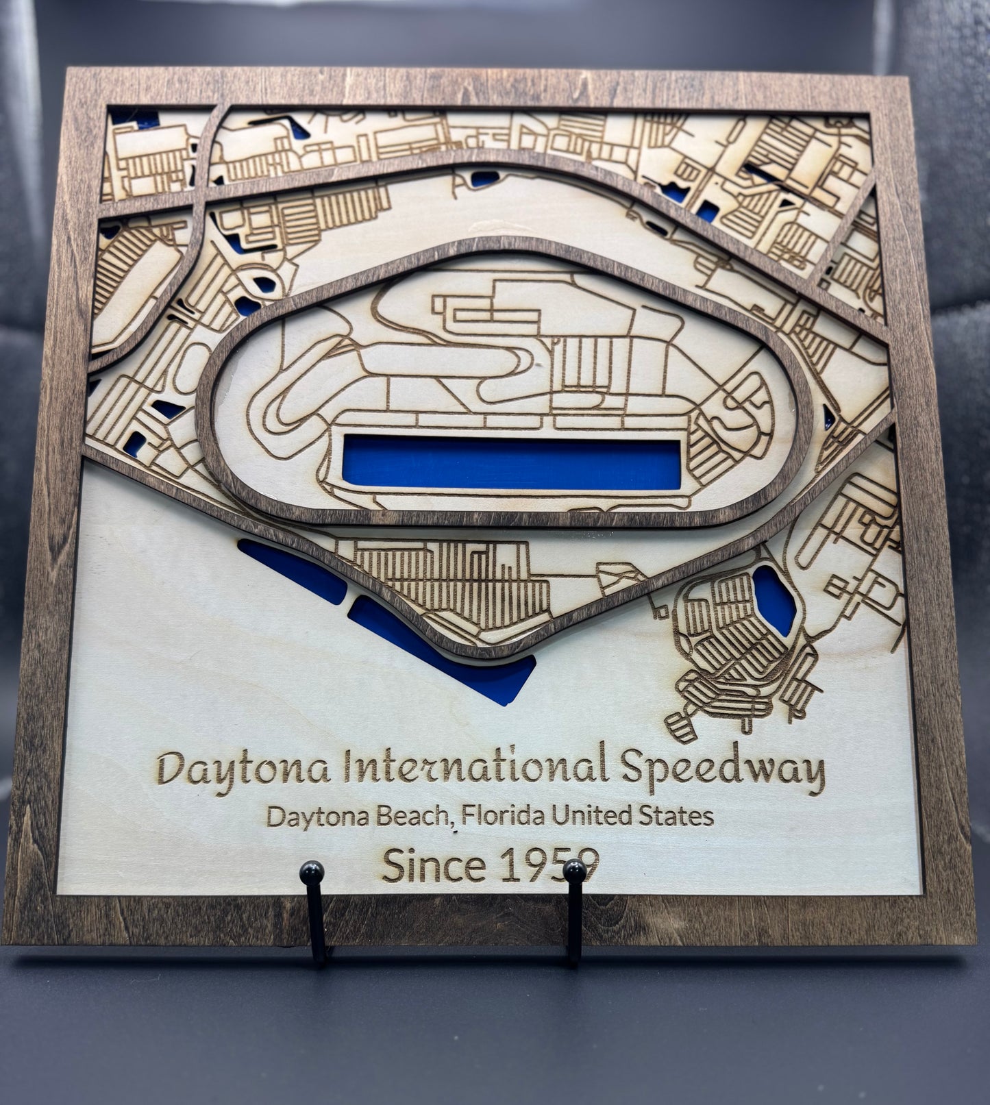 Wooden Race Track Map Display