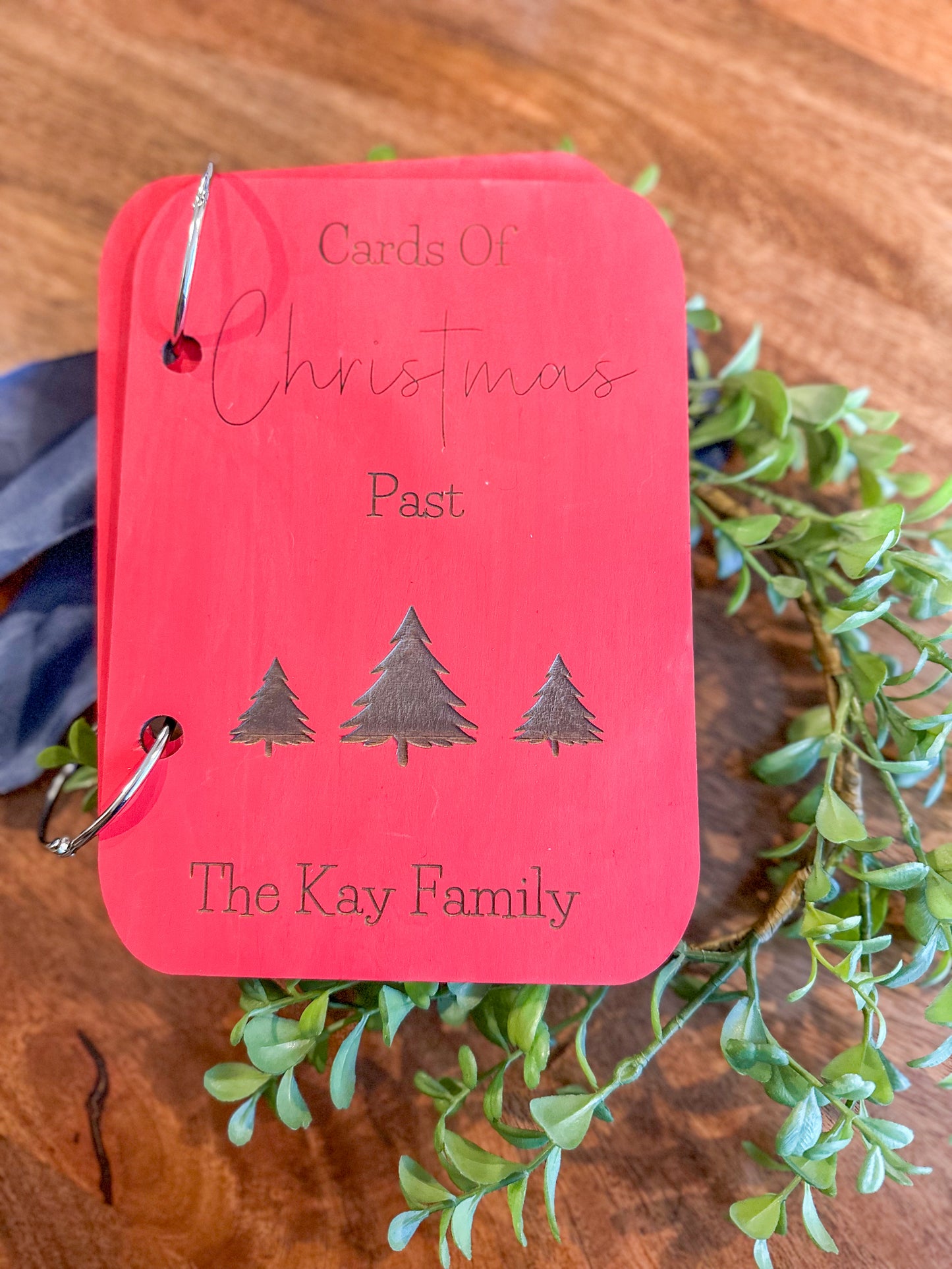 Customized Wooden Christmas Card Album Holder
