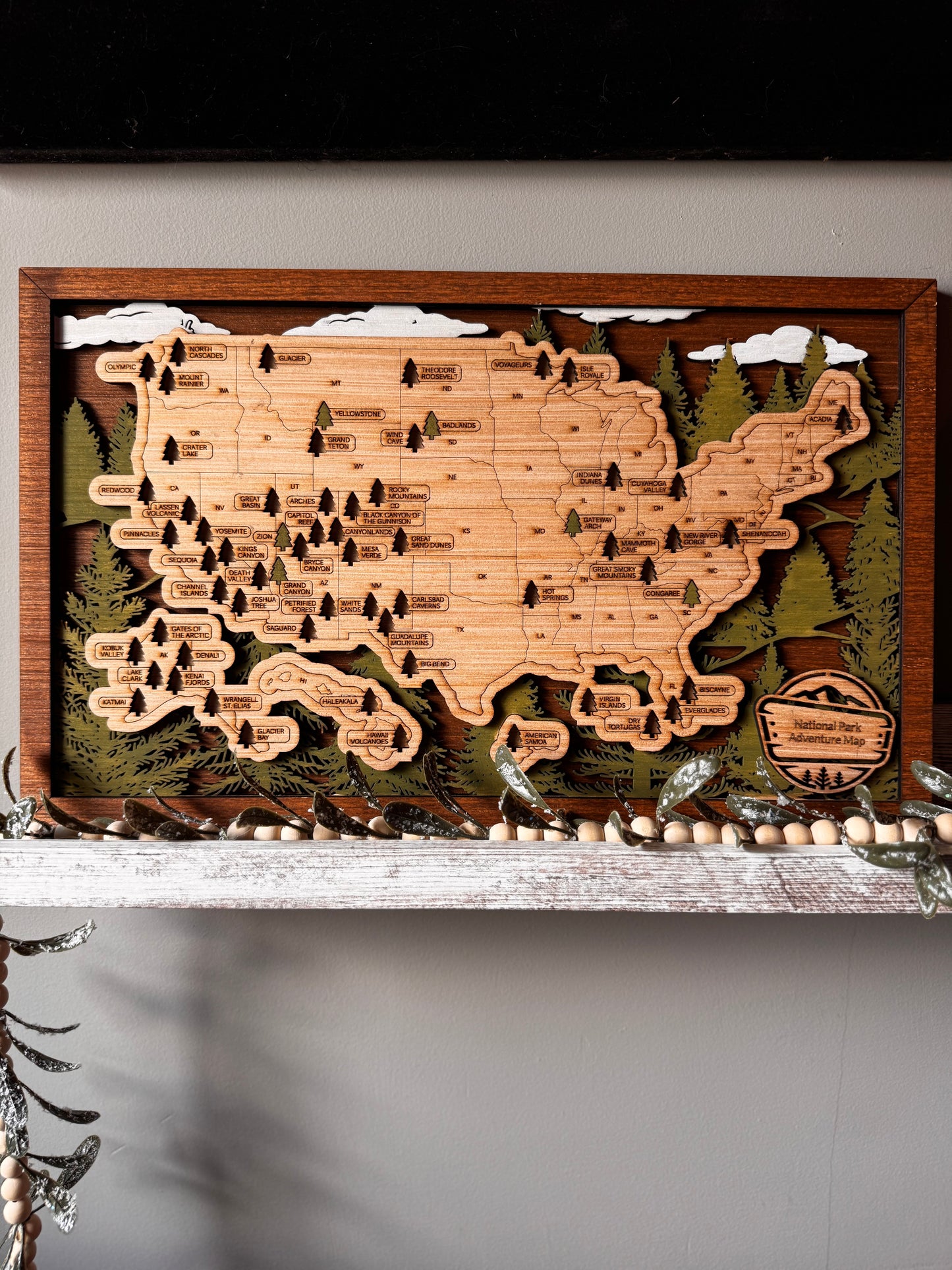 US National Parks Travel Bucket List Board