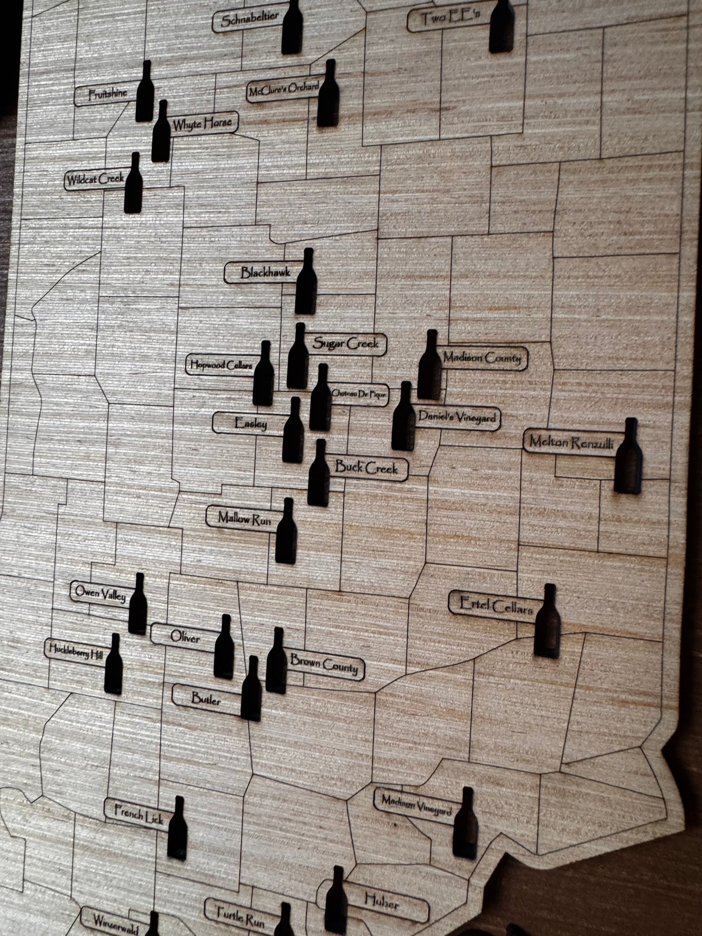 Indiana Wine Trail Bucket List Map