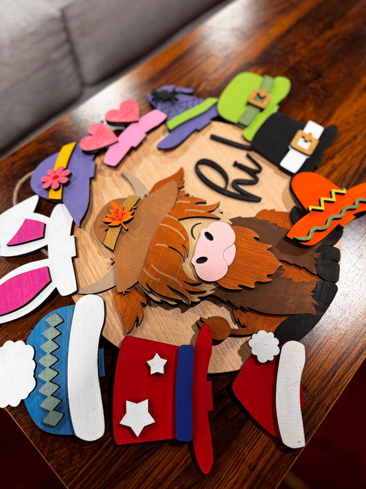 Cow Door Hanger w/ Inserts