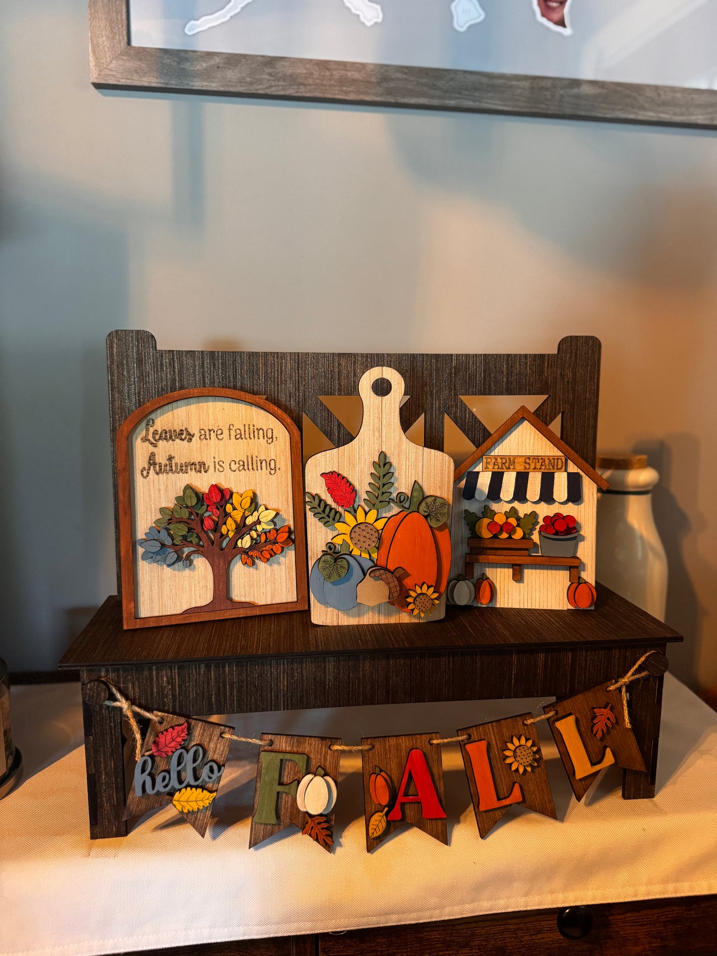 Seasonal Decorative Bench w/inserts