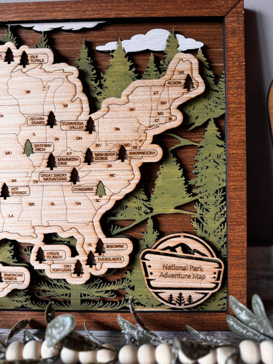 US National Parks Travel Bucket List Board