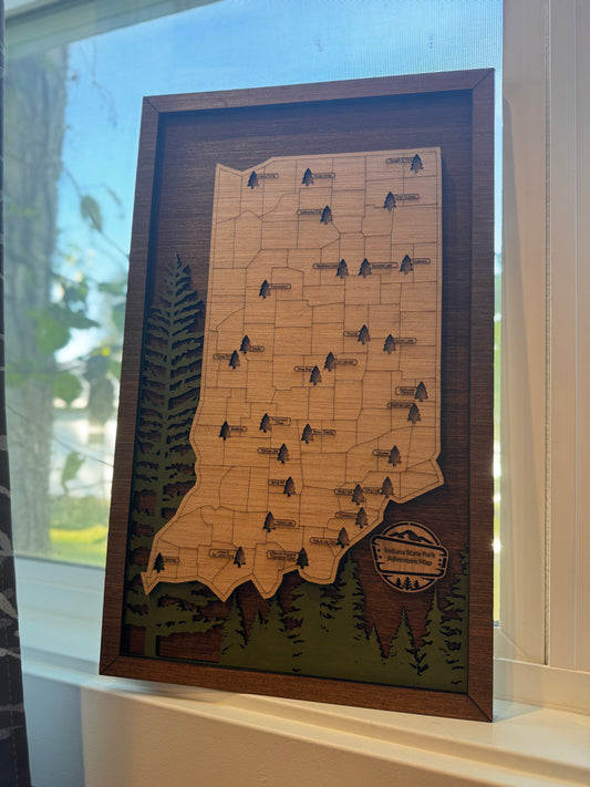 Indiana State Park Bucket List Map