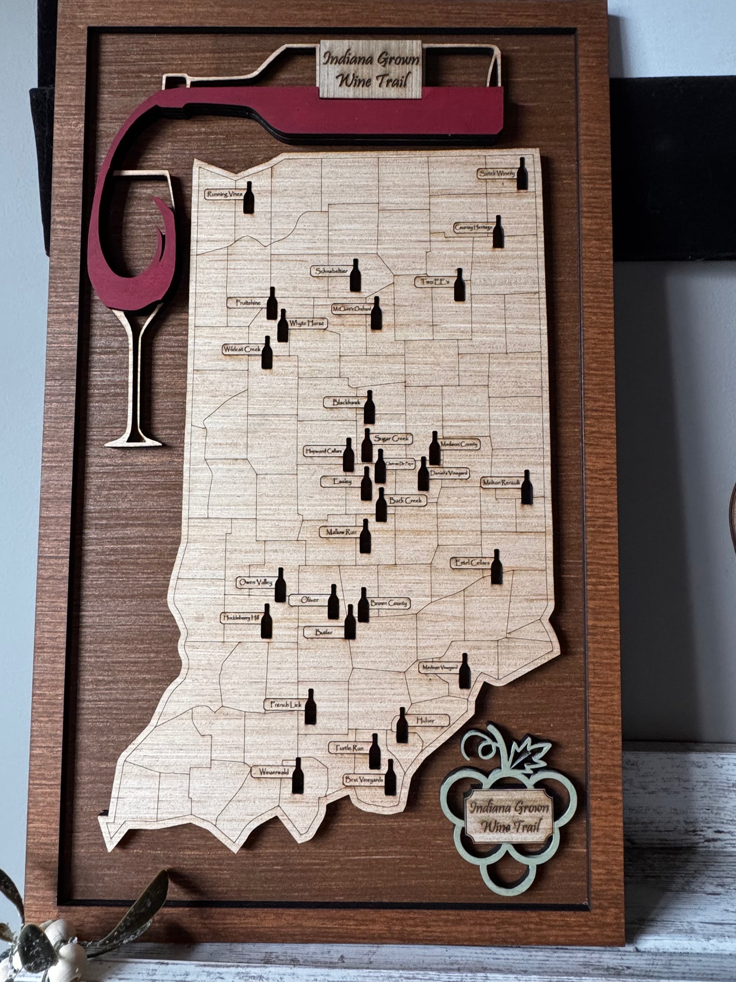 Indiana Wine Trail Bucket List Map